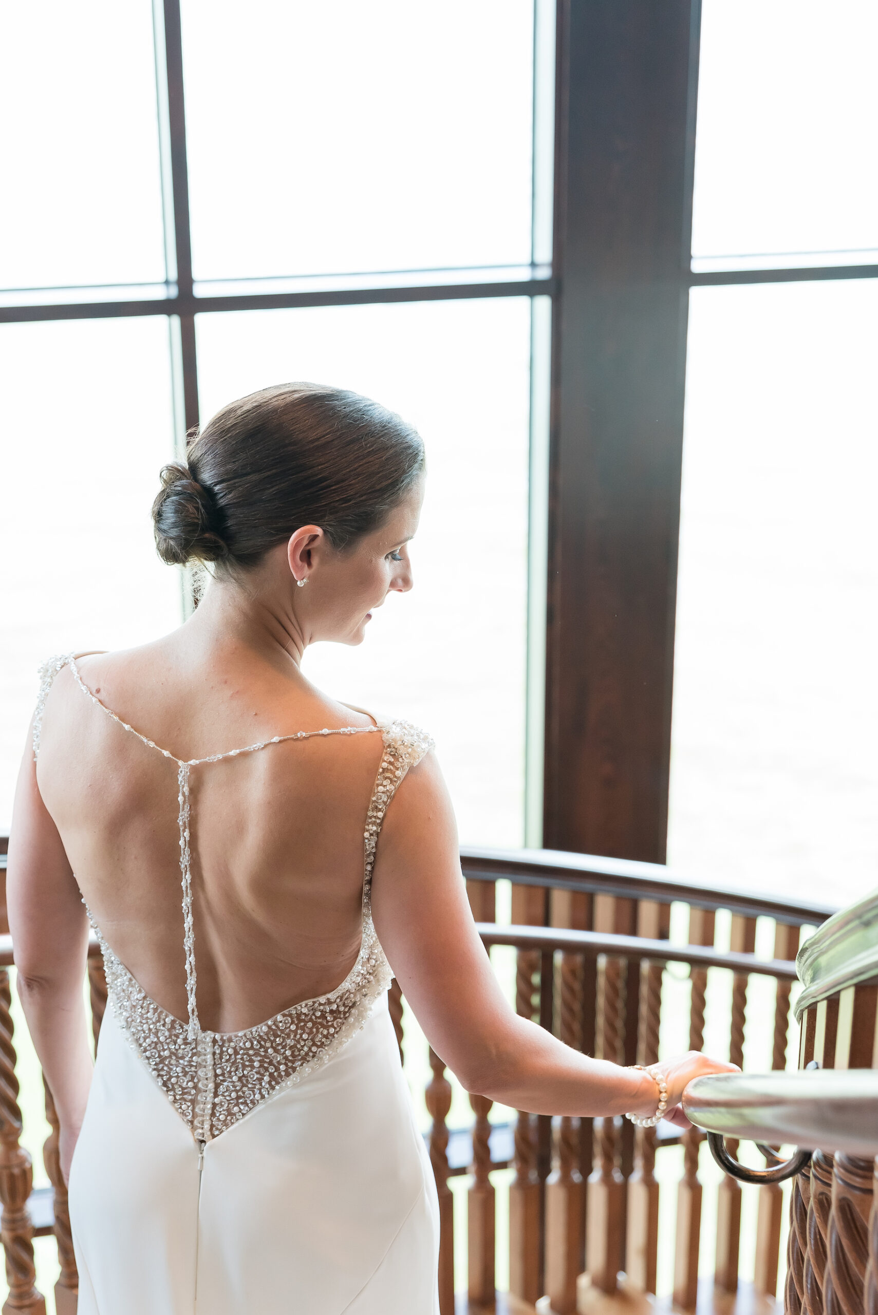 backless beaded wedding dress