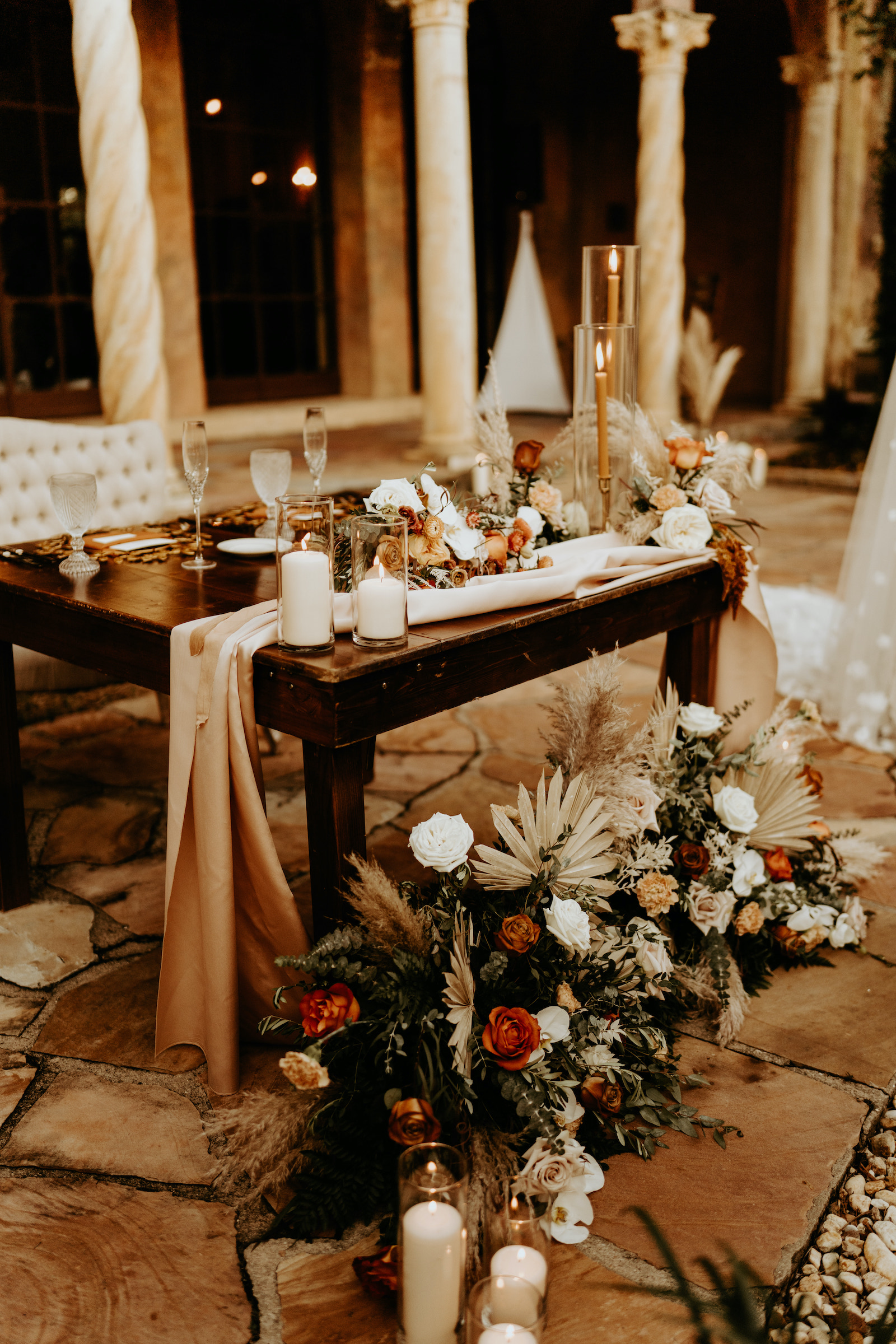 fall boho wedding table