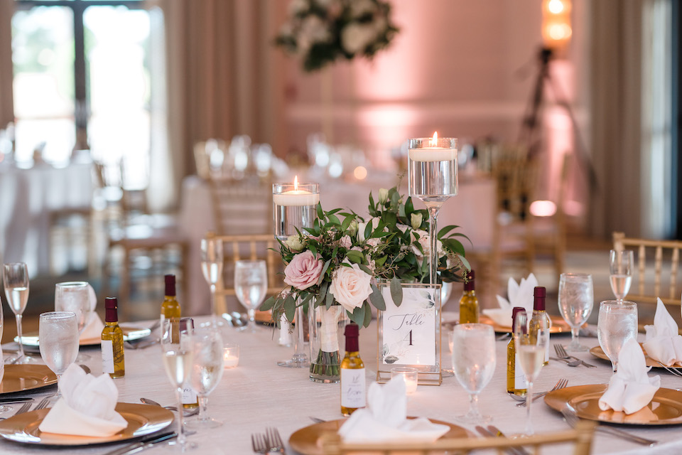 soft pink wedding centerpieces