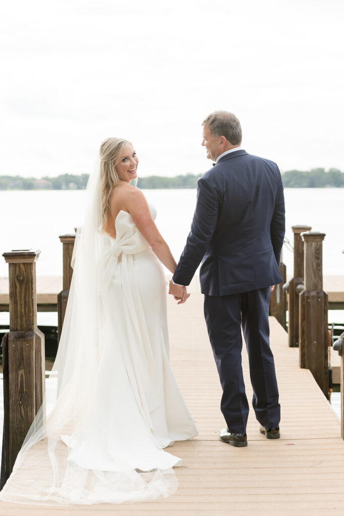 bow back wedding dress