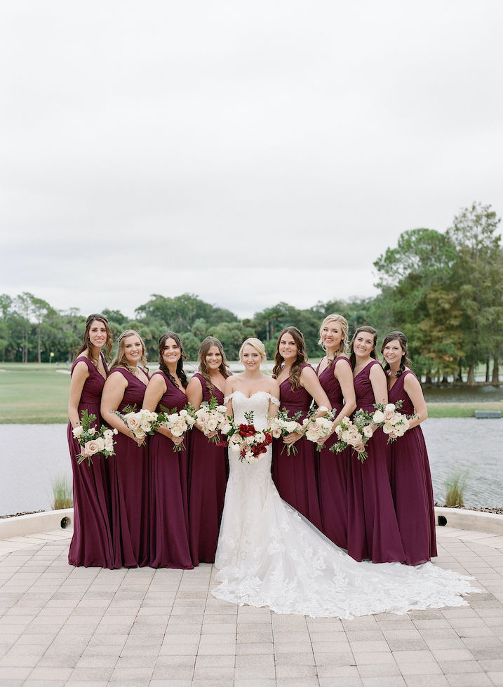 burgundy bridesmaids dresses