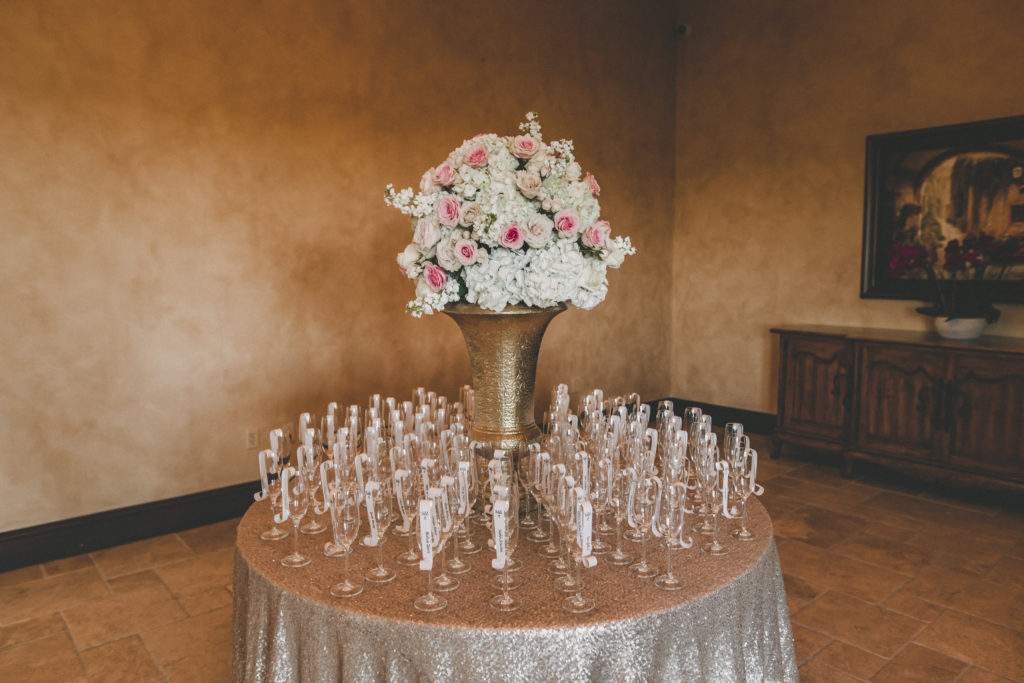 champagne bella collina wedding