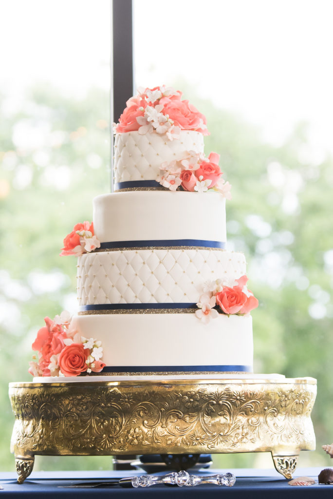 nautical colored wedding cake