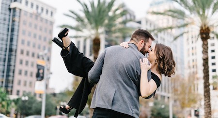 downtown orlando engagement session