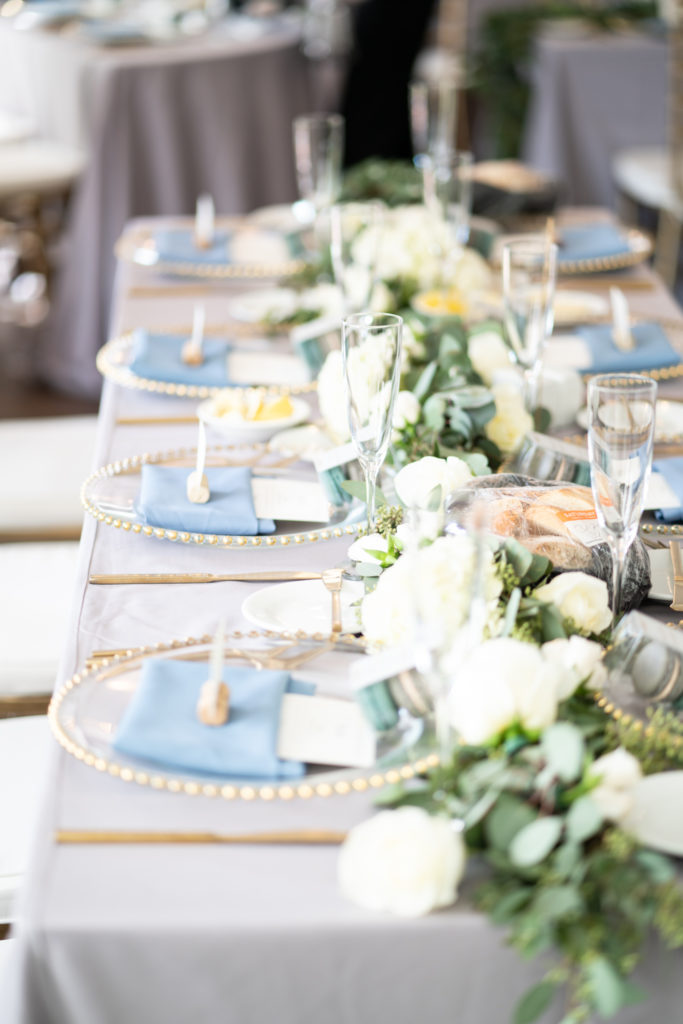 dusty blue wedding details