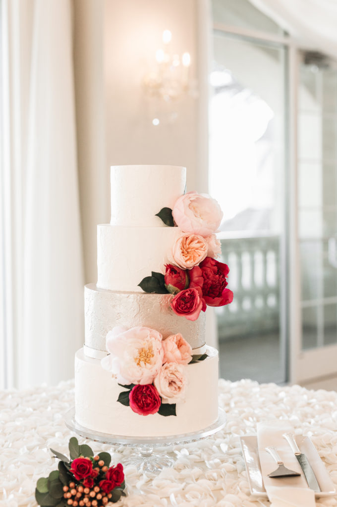 gold leaf wedding cake