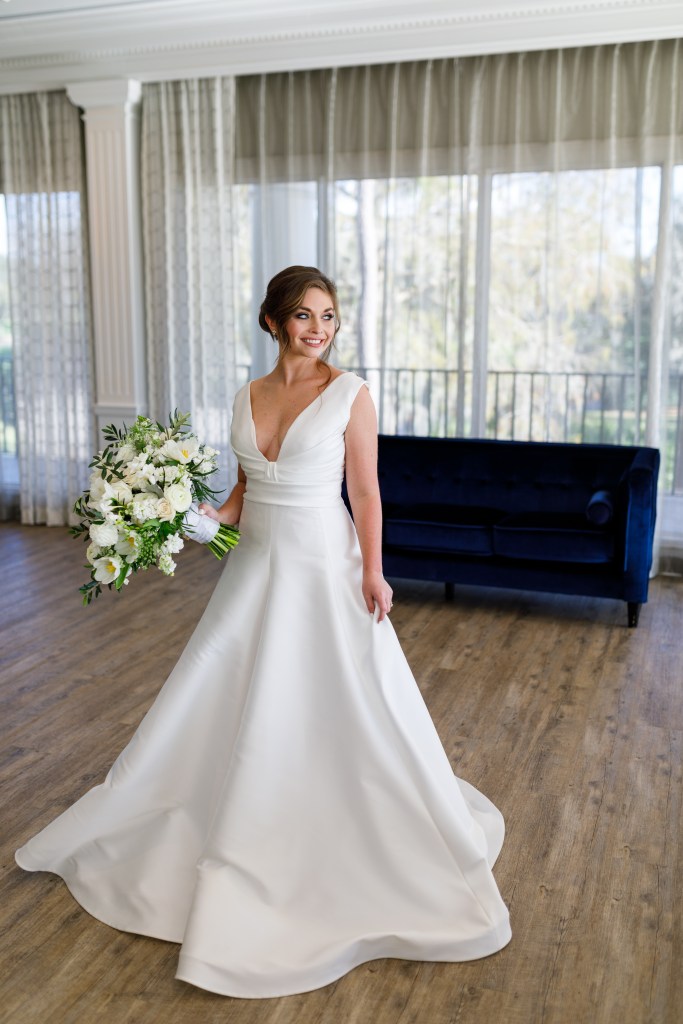 classic satin wedding dress