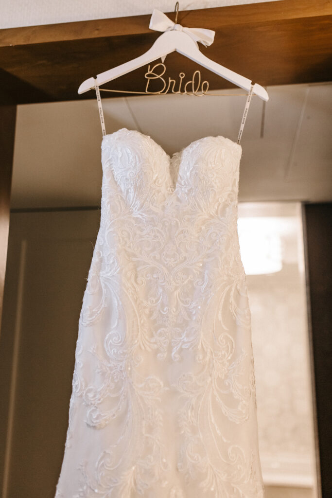 strapless lace wedding dress