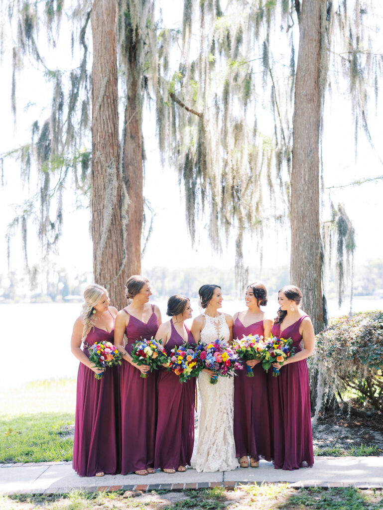 magenta bridesmaids dresses