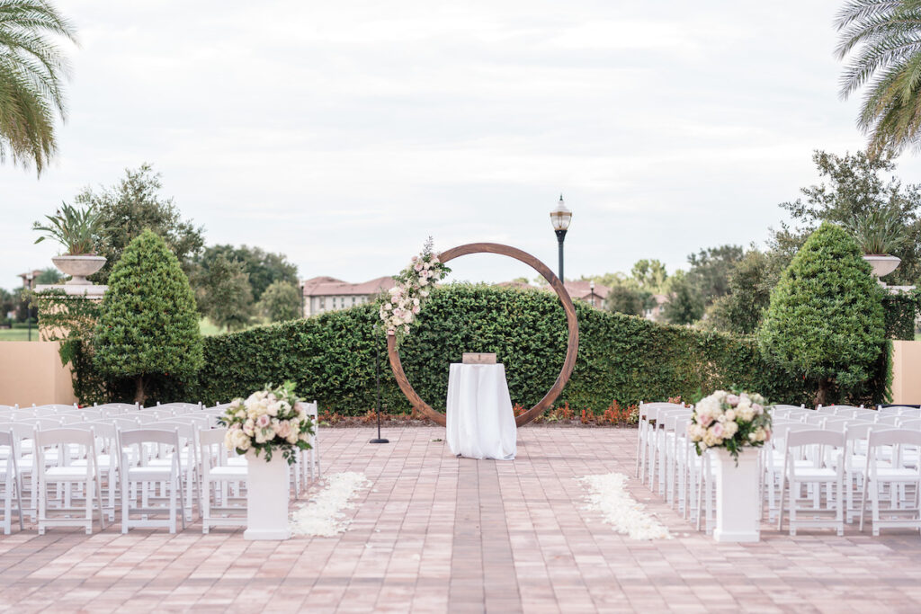 circular arch outdoor wedding