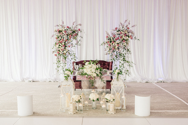 purple sweetheart table decor