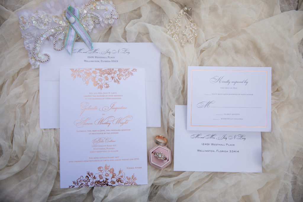 rose gold wedding invitations