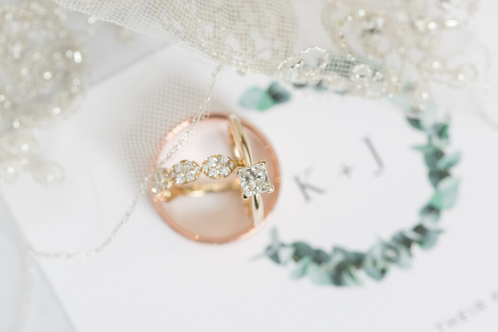 rose gold wedding ring set