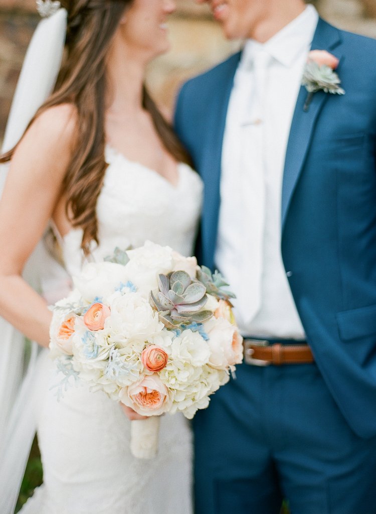 round succulent wedding bouquet