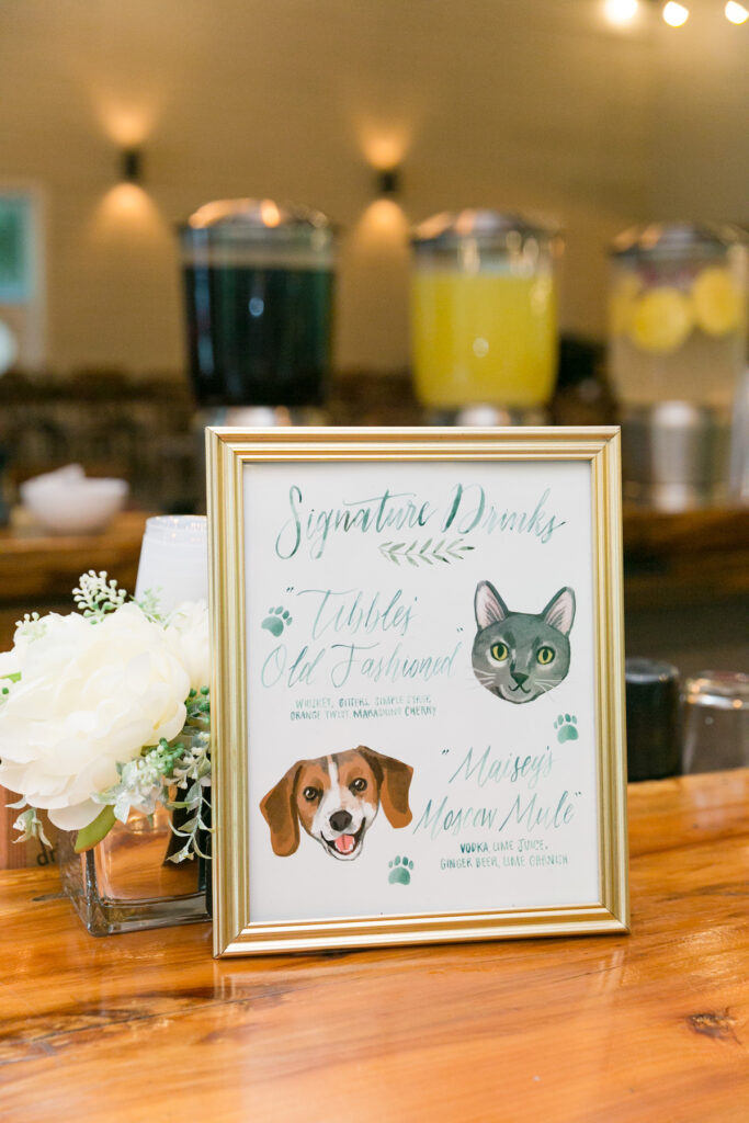 pet signature drink sign