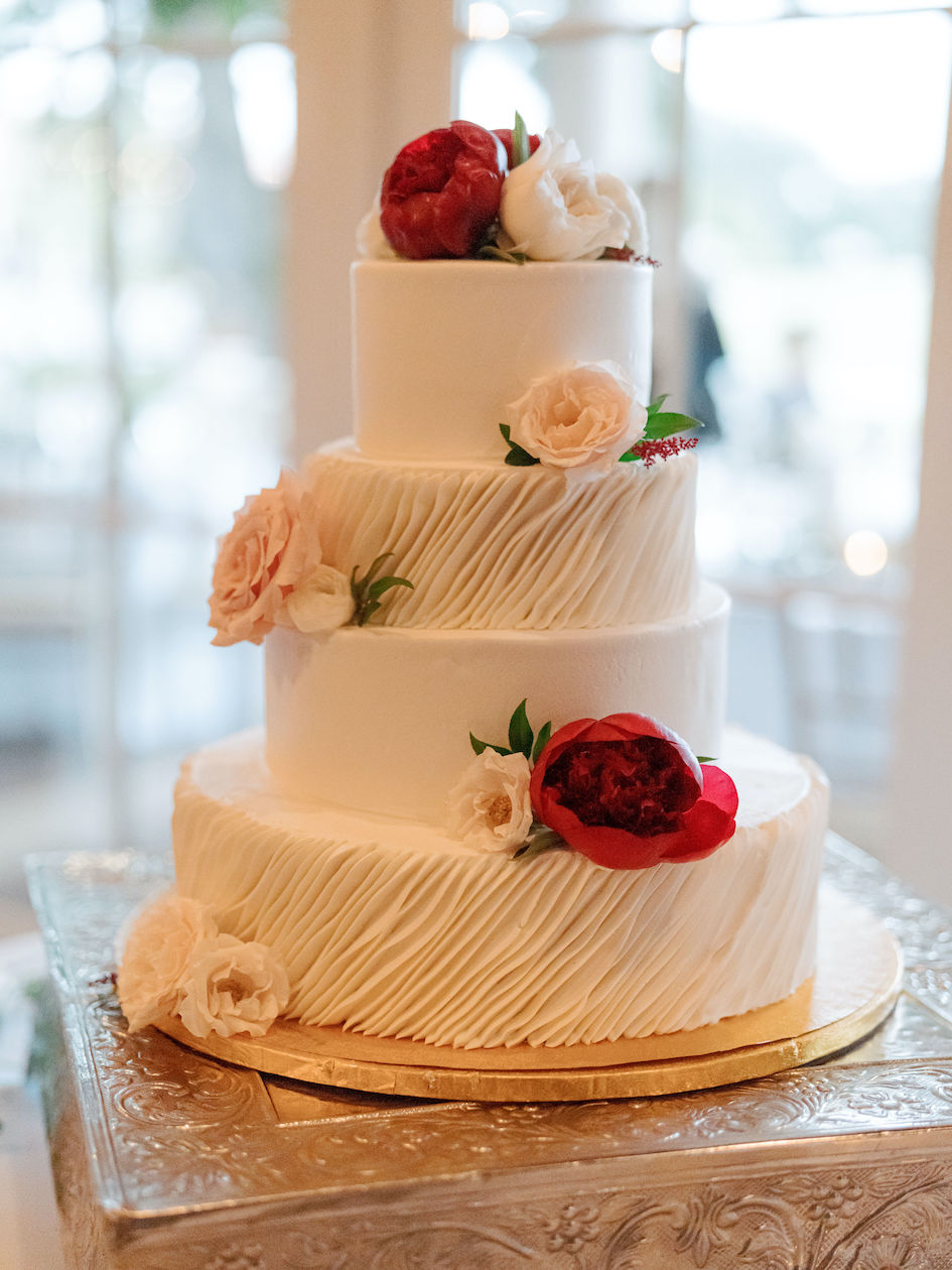 white textured wedding cake