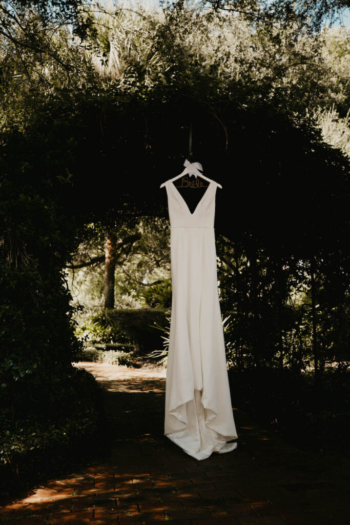 sleek ivory wedding dress