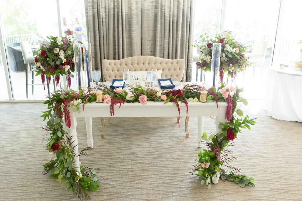 white farm sweetheart table