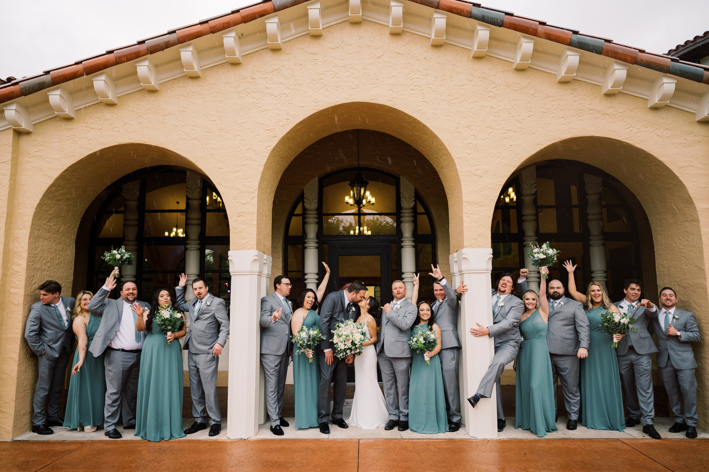 teal wedding party details