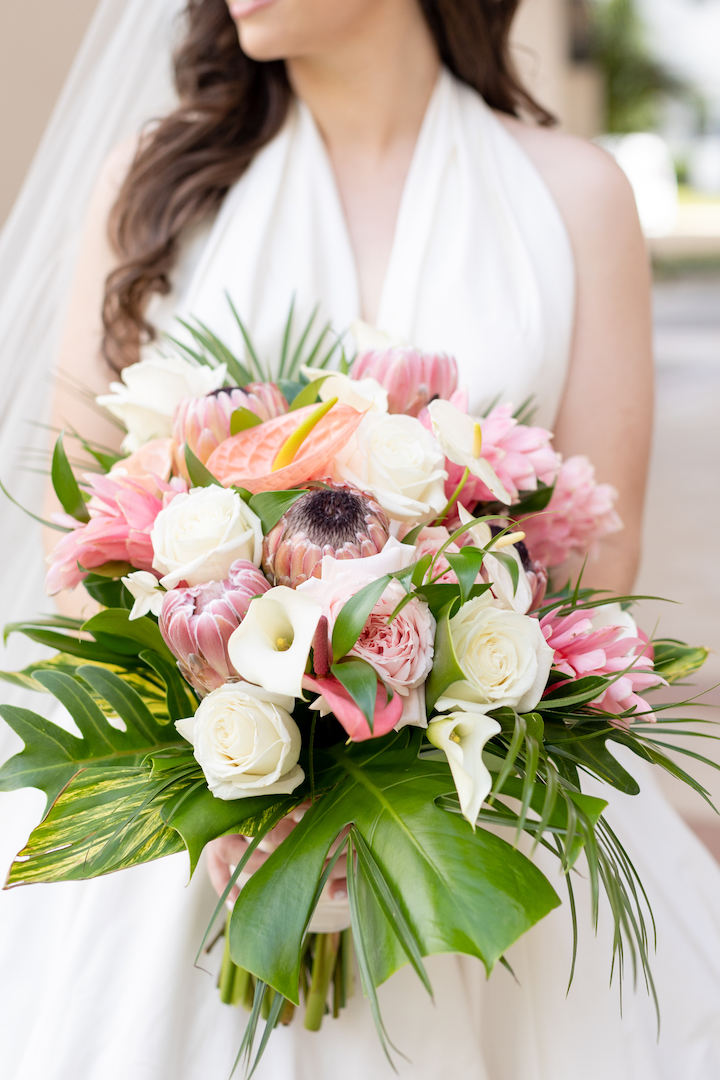 tropical wedding bouquet floral