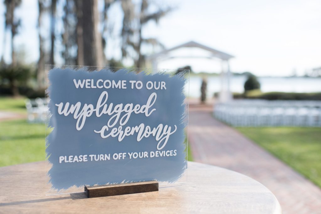 unplugged wedding ceremony sign