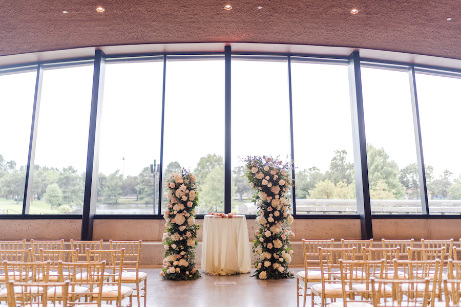 asymmetrical wedding ceremony arch